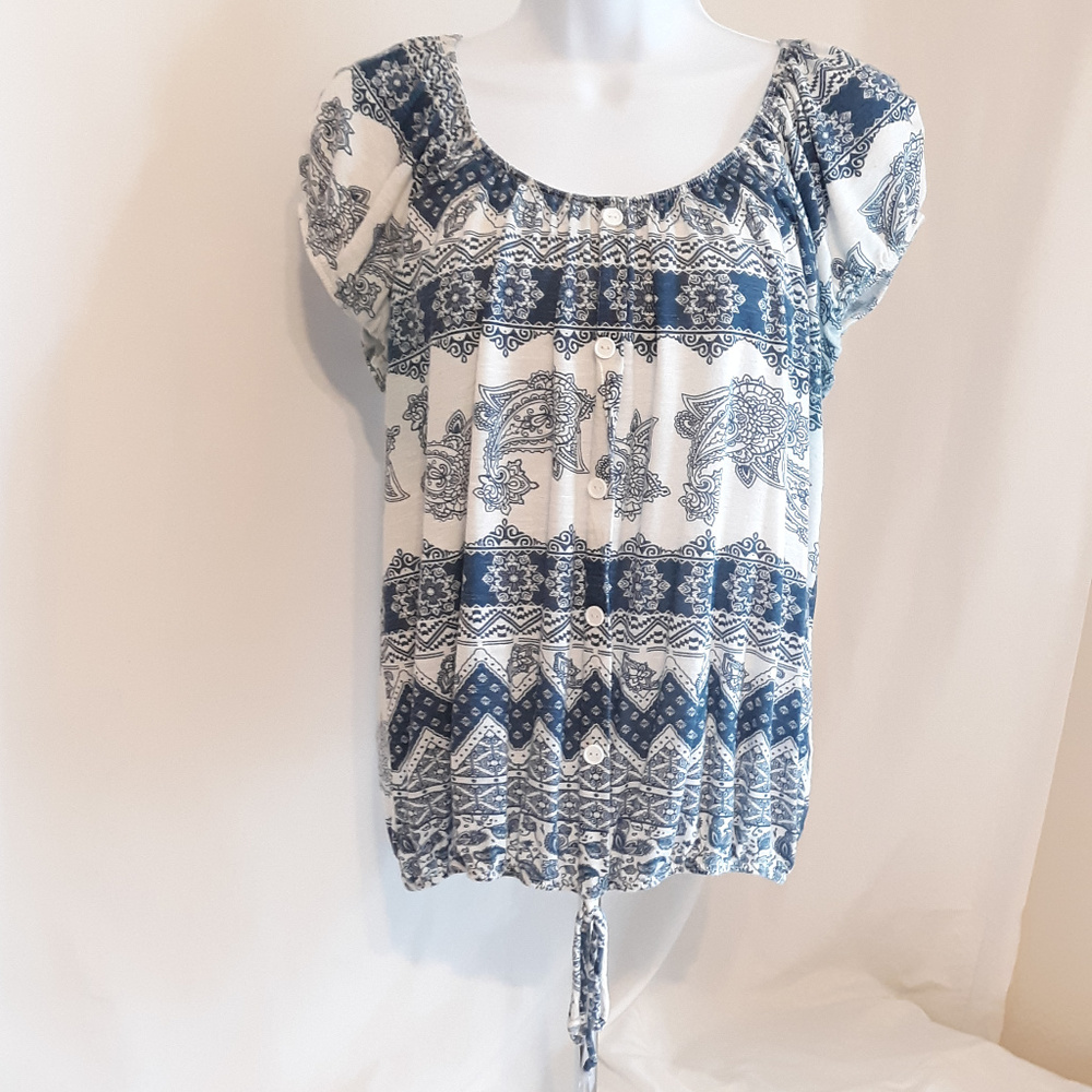 Agenda Short Sleeve Top Women's Size L